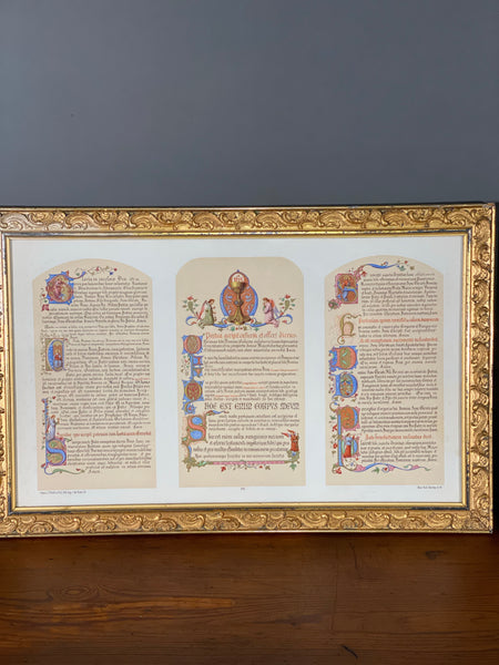Vintage Set Of Latin Altar Card’s In Gilt Frames