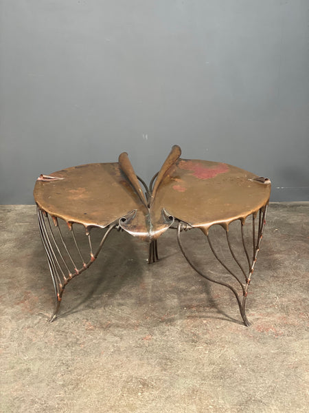 Unique Wrought Iron Copper Coffee Table