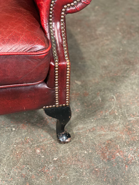 Vintage Chesterfield Wing Back Armchair