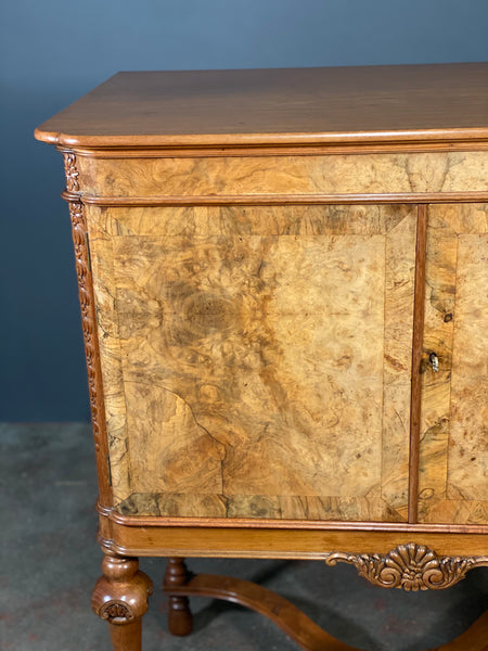 Burr Walnut Cabinet by T Justice & Sons of Dundee