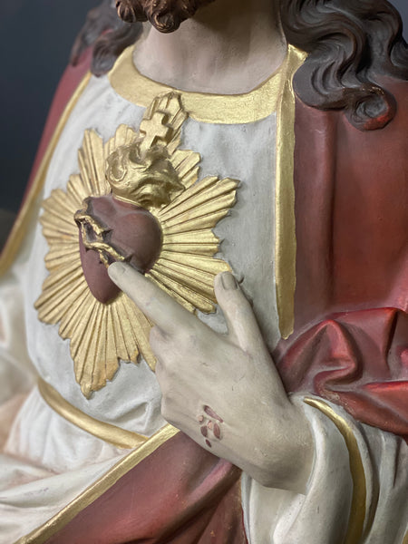 Large Statue Of The Sacred Heart of Jesus Christ c1963
