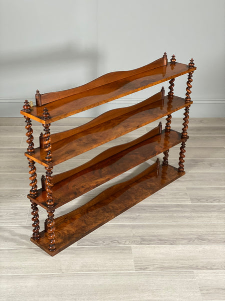 19th Century Burr Walnut Wall Hanging Shelves