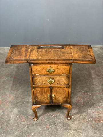 Rare Burr Walnut Writing Desk With Hidden Desk Tidy c1910