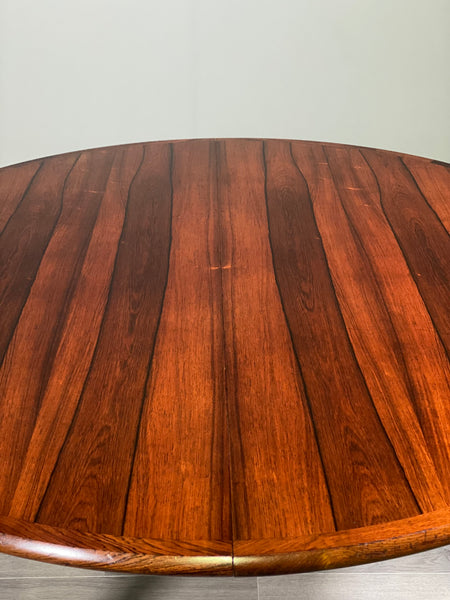 Mid Century Danish Rosewood Extending Dining Table