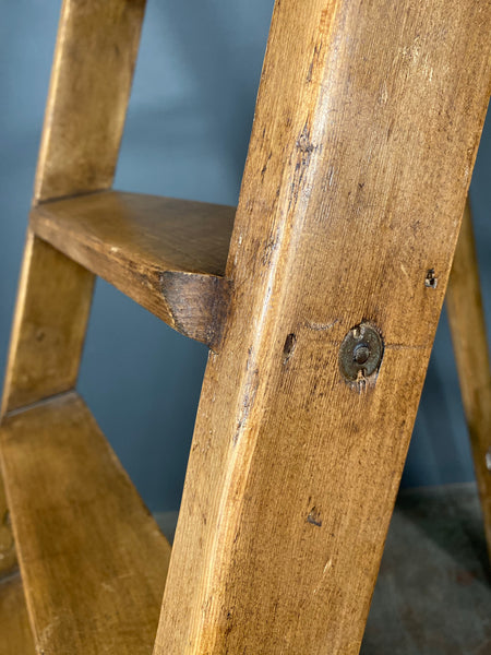 Mid 20th Century Set Of Large Pine Step Ladders By G C Dewey Of Stoke