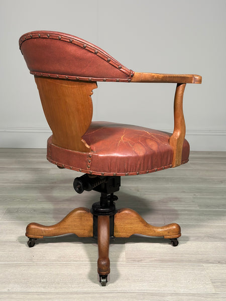 Art Deco Leather Desk Chair