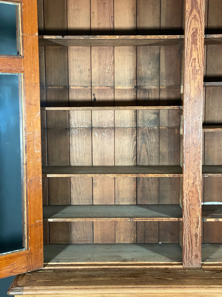 Large Pitch Pine School Cabinet