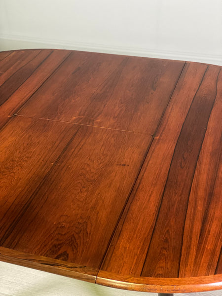 Mid Century Danish Rosewood Extending Dining Table