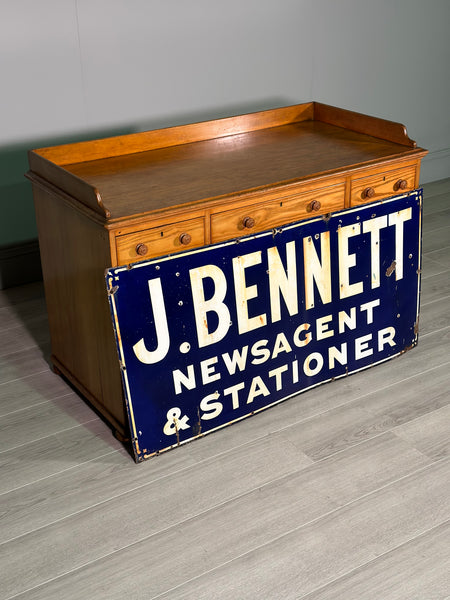 Large Vintage Enamel Newsagent Sign