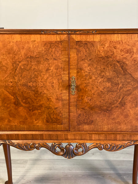 Mid 20th Century Burr Walnut Cocktail Cabinet