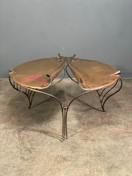Unique Wrought Iron Copper Coffee Table