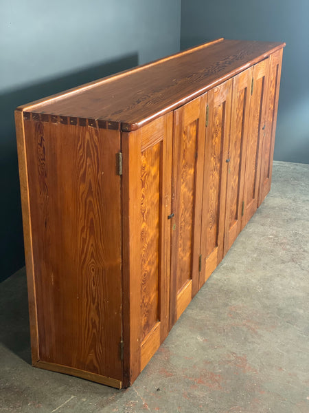 Large Pitch Pine Church Vestry Cupboard c1890