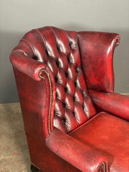 Vintage Chesterfield Wing Back Armchair