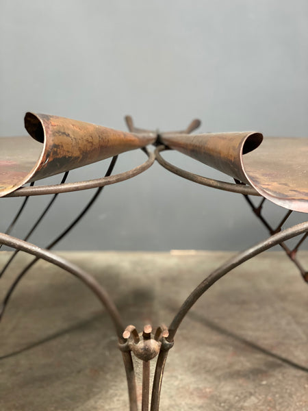 Unique Wrought Iron Copper Coffee Table