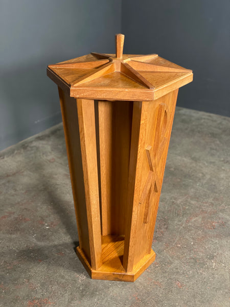 Mid 20th Century Oak Church Baptismal Font