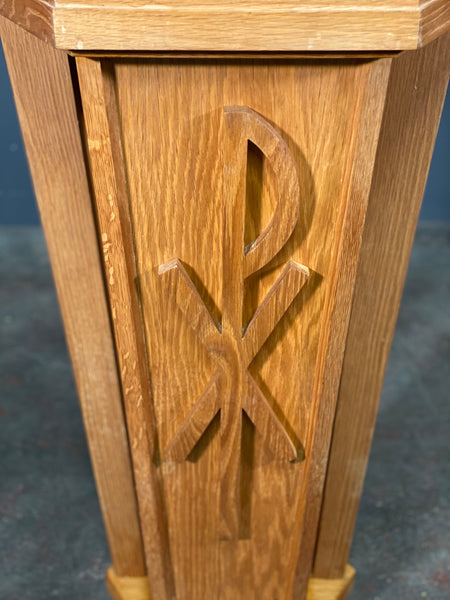 Mid 20th Century Oak Church Baptismal Font