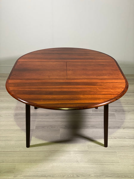 Mid Century Danish Rosewood Extending Dining Table