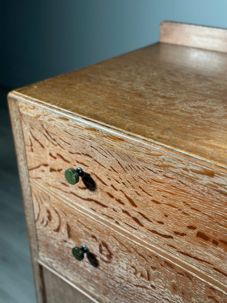 Limed Oak Art Deco Cabinet