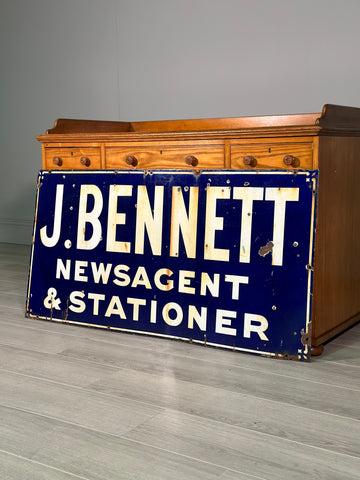 Large Vintage Enamel Newsagent Sign