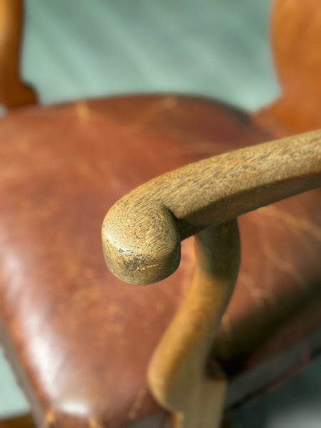 Art Deco Leather Desk Chair