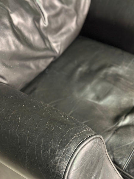 Black Leather Danish Armchair c.1980’s