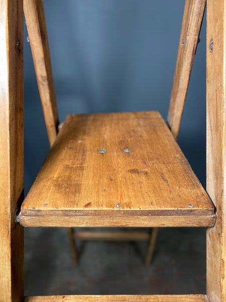 Mid 20th Century Set Of Large Pine Step Ladders By G C Dewey Of Stoke