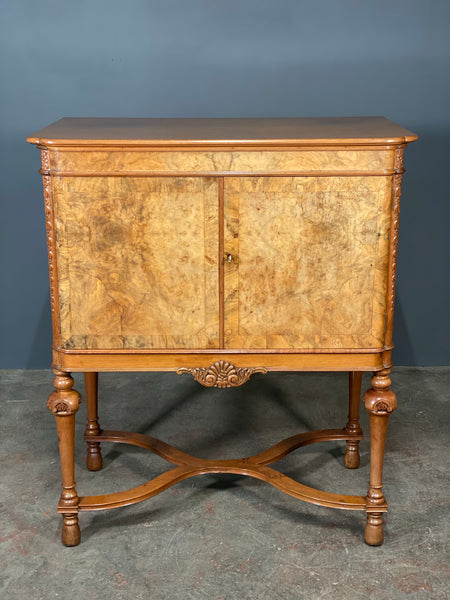 Burr Walnut Cabinet by T Justice & Sons of Dundee