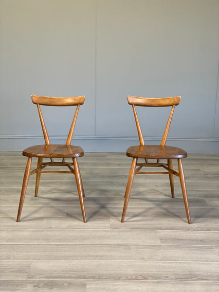 Pair Of Adult Ercol Stacking Chairs