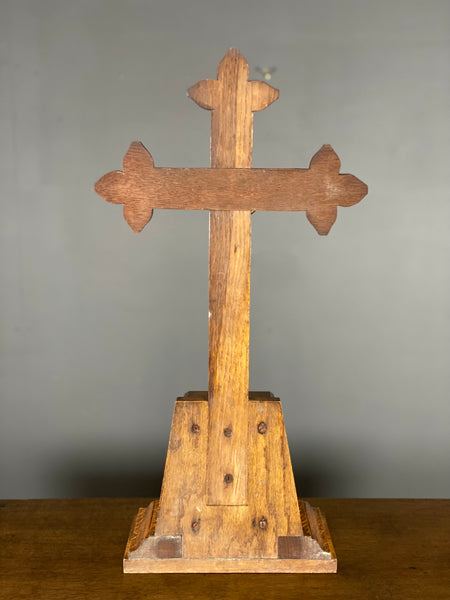 Large Oak Antique Altar Cross