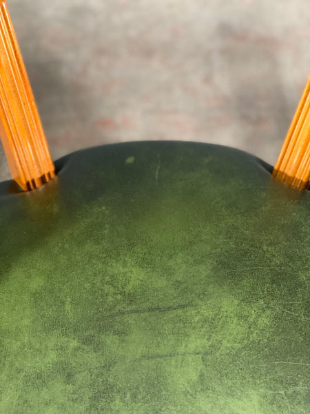 Vintage Green Leather Desk Chair