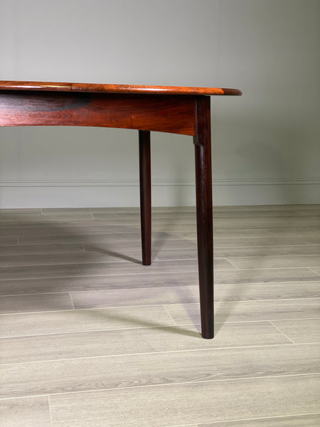 Mid Century Danish Rosewood Extending Dining Table