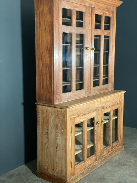 Large Pitch Pine School Cabinet