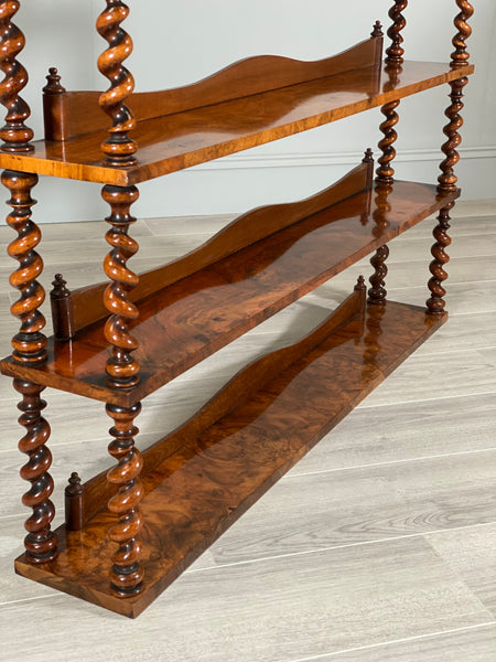 19th Century Burr Walnut Wall Hanging Shelves