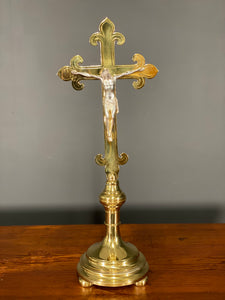 Vintage Large Brass Church Altar Cross