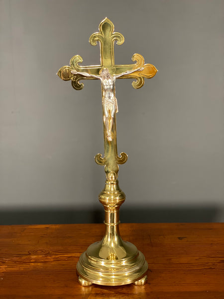 Vintage Large Brass Church Altar Cross