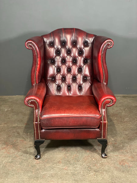 Vintage Chesterfield Wing Back Armchair