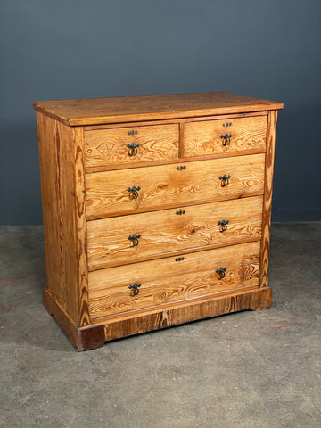 Victorian Pitch Pine Gothic Chest Of Drawers