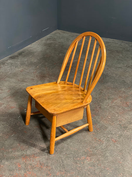 Small Ercol Nursing Chair With Drawer