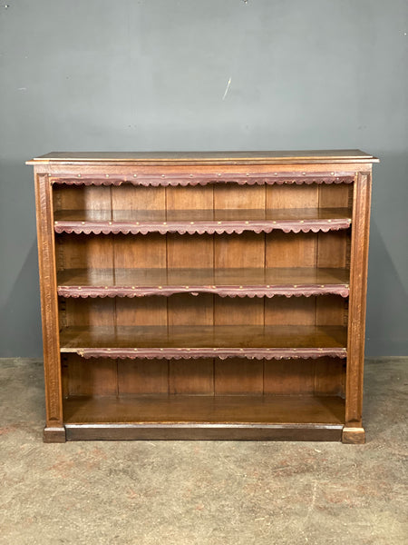 Large Victorian Oak Open Bookcase