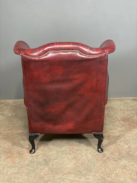 Vintage Chesterfield Wing Back Armchair