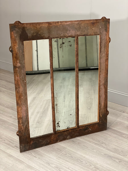 Large Antique Cast Iron Mirror