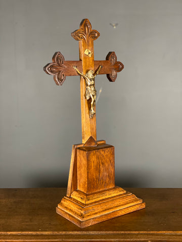 Large Oak Antique Altar Cross
