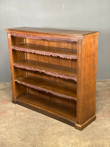 Large Victorian Oak Open Bookcase