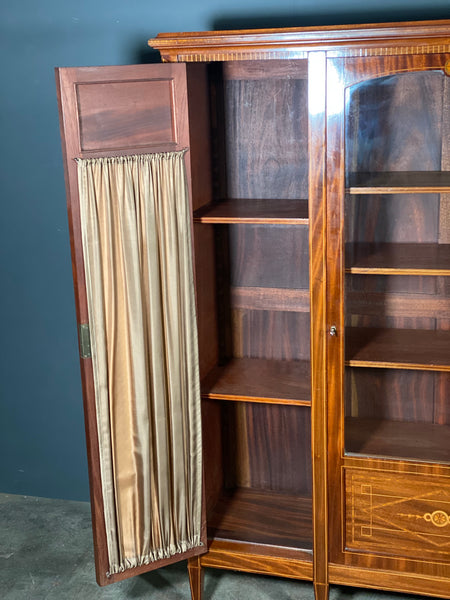 Edwardian Inlaid Mahogany Display Cabinet