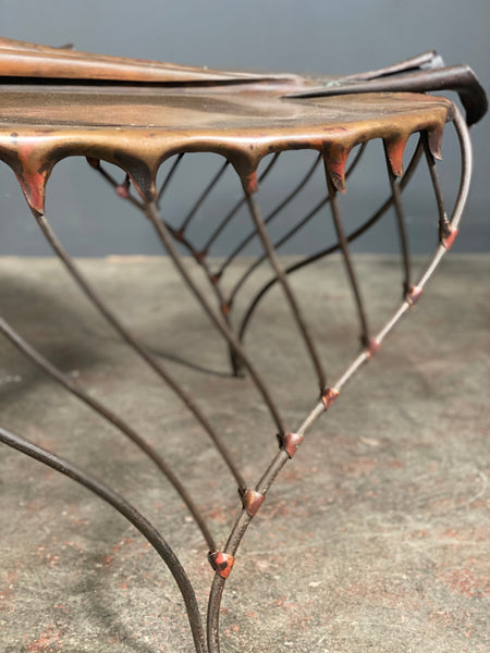 Unique Wrought Iron Copper Coffee Table
