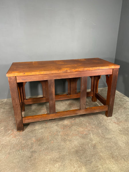 Large Victorian Gothic Pitch Pine Church Altar Table
