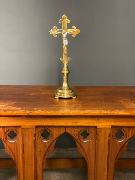 Vintage Large Brass Church Altar Cross