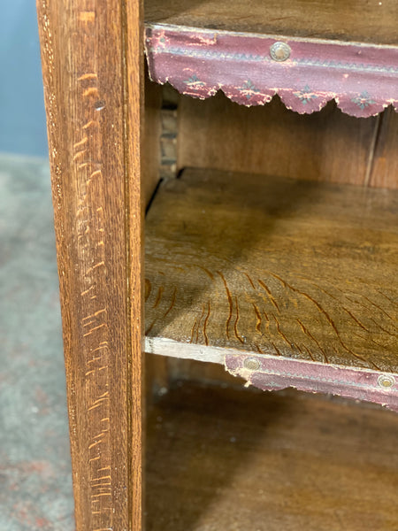 Large Victorian Oak Open Bookcase