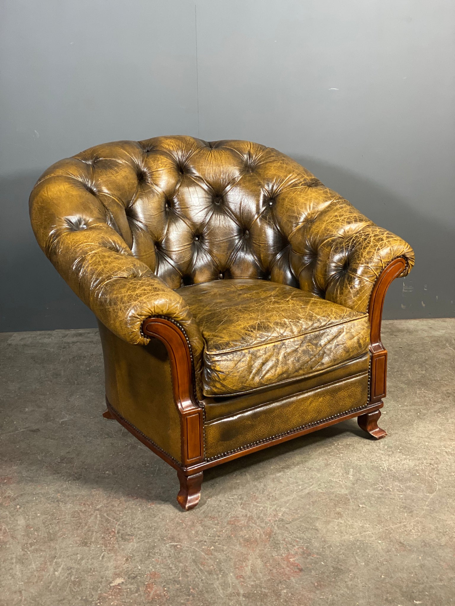 Vintage Leather Chesterfield Armchair
