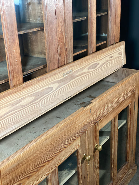 Large Pitch Pine School Cabinet